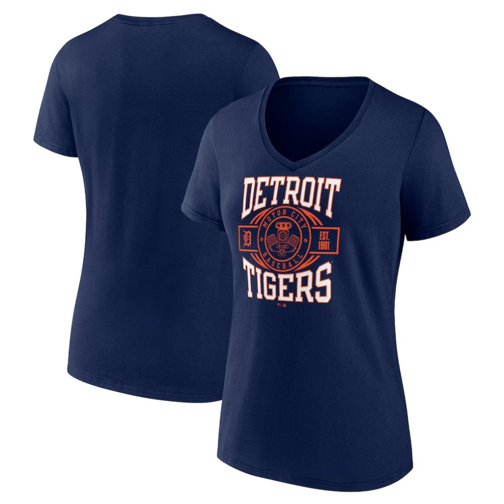 Detroit Tigers Women's Motor City Baseball V-Neck T-Shirt - MLB