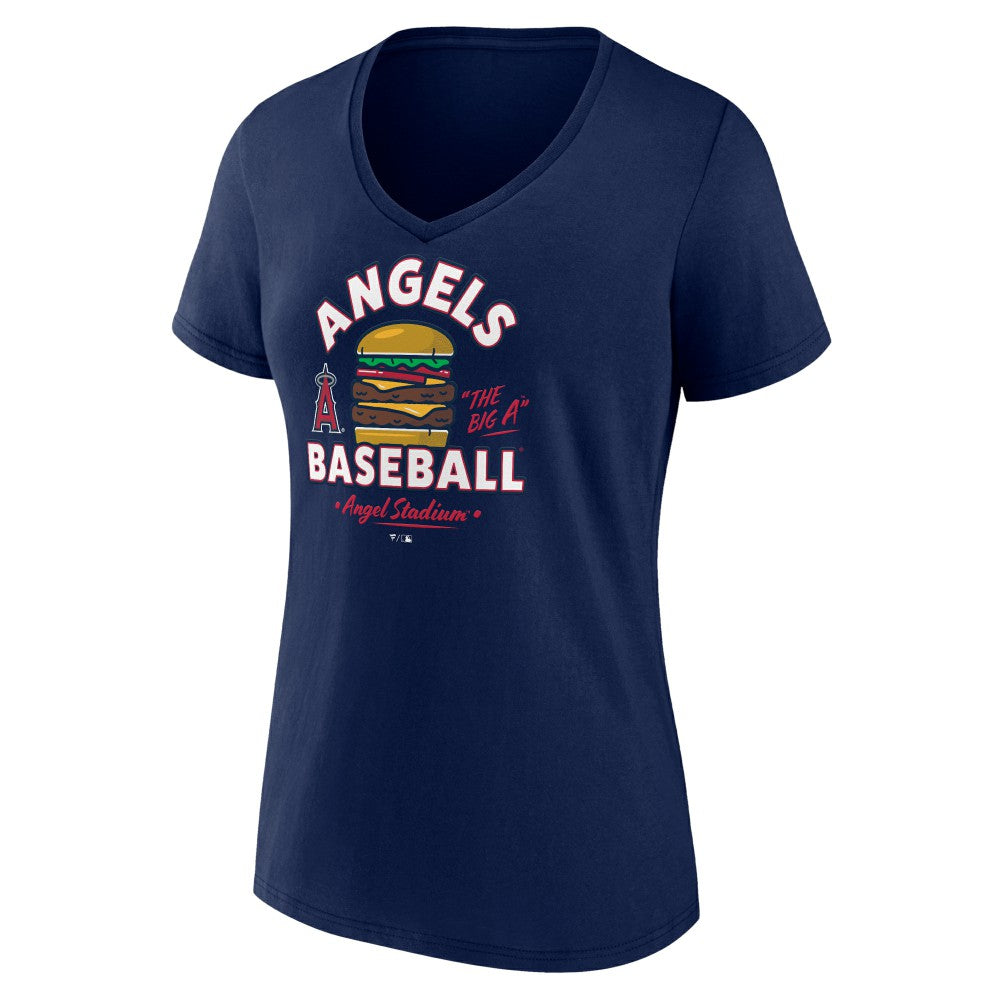 Los Angeles Angels Women's Big A Burger V-Neck T-Shirt - MLB