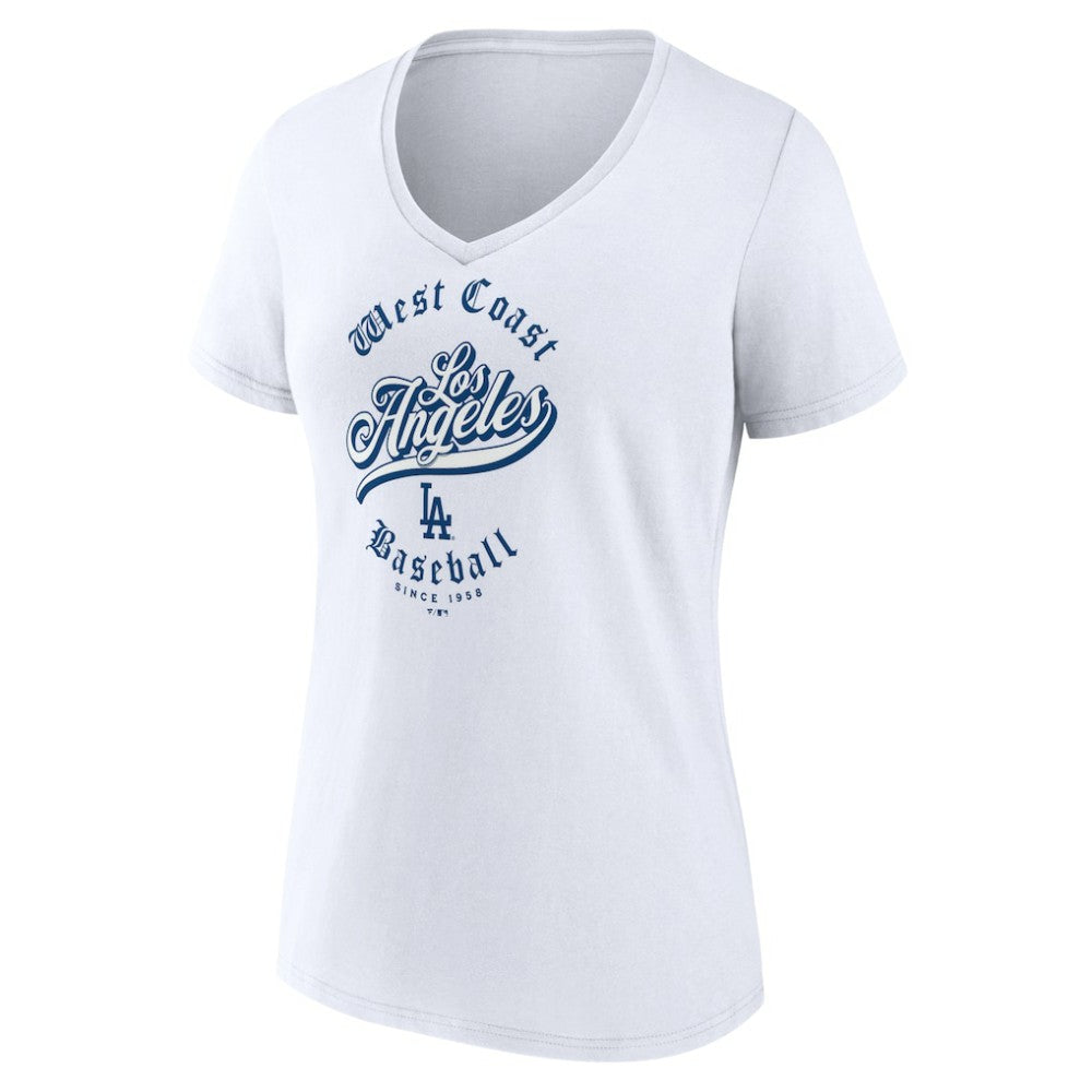 Los Angeles Dodgers Women's West Coast Baseball V-Neck T-Shirt - MLB