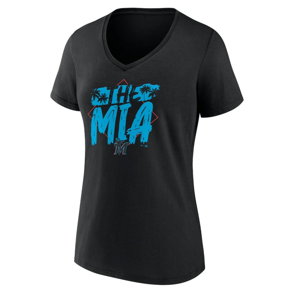Miami Marlins Women's The MIA V-Neck T-Shirt - MLB