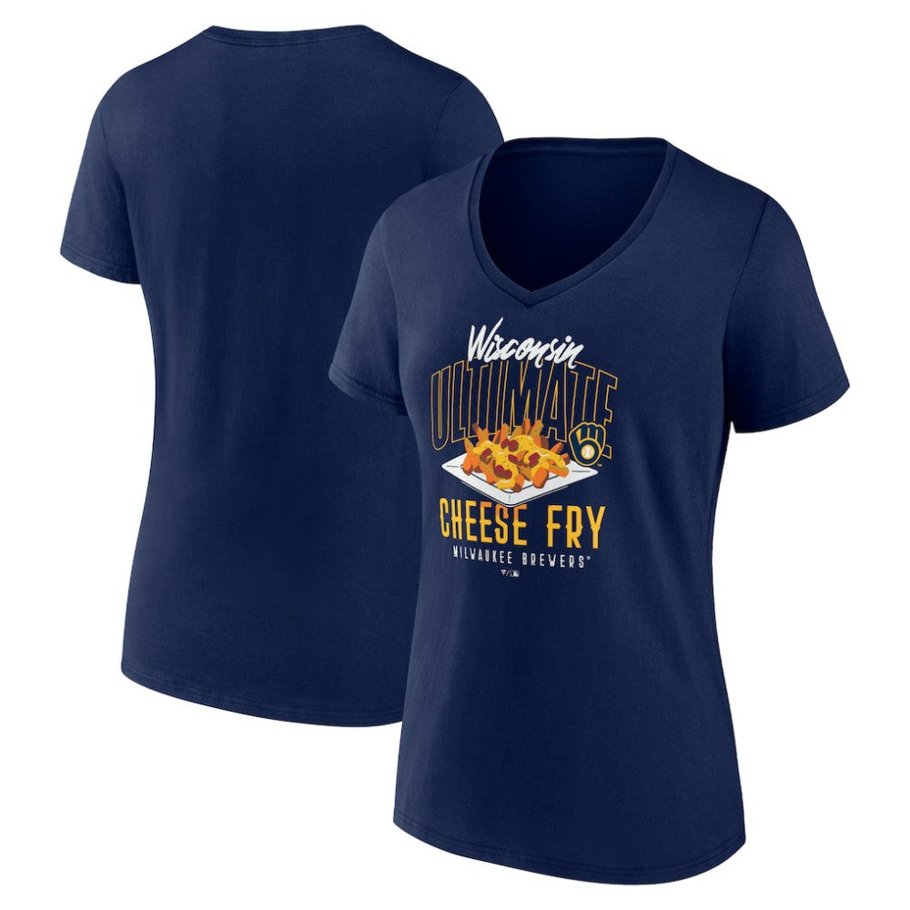 Milwaukee Brewers Women's Cheese Fry V-Neck T-Shirt - MLB