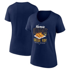 Milwaukee Brewers Women's Cheese Fry V-Neck T-Shirt - MLB