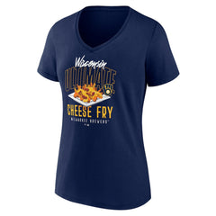 Milwaukee Brewers Women's Cheese Fry V-Neck T-Shirt - MLB