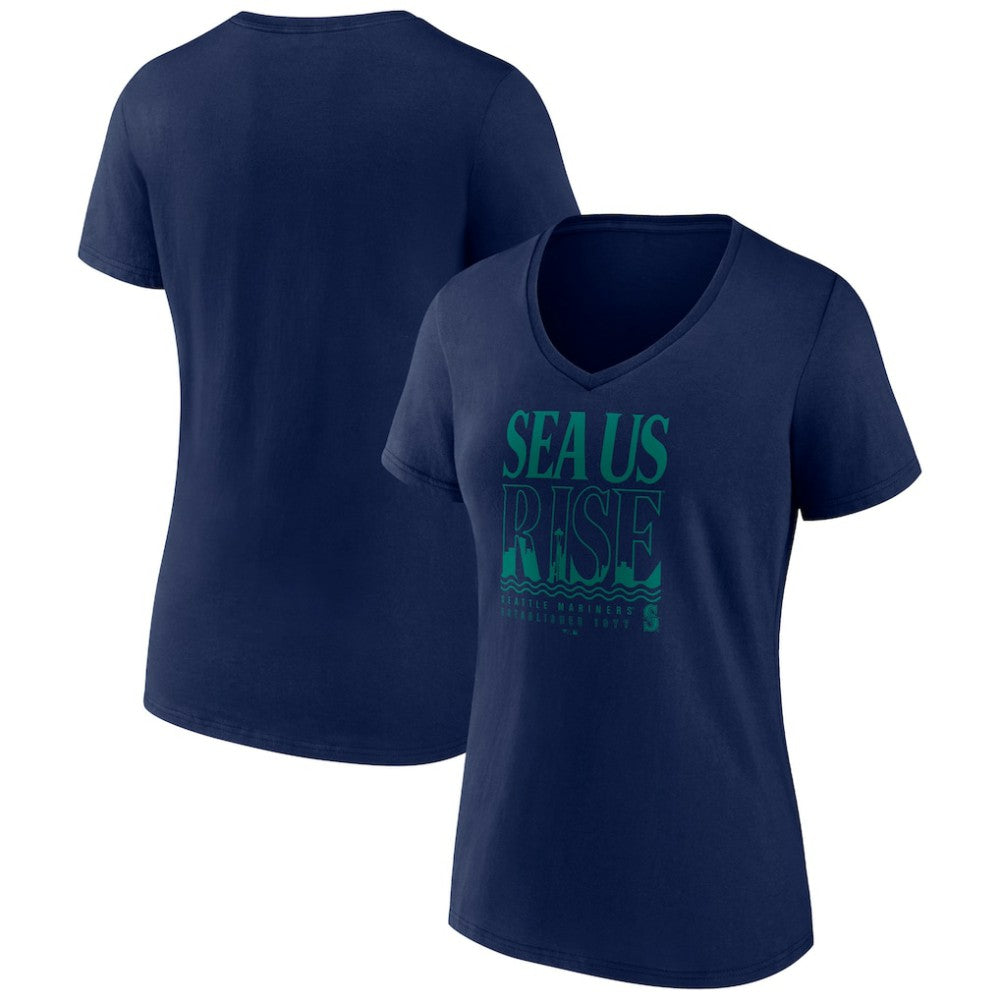 Seattle Mariners Women's Sea Us Rise V-Neck T-Shirt - MLB