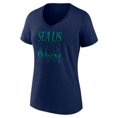 Seattle Mariners Women's Sea Us Rise V-Neck T-Shirt - MLB