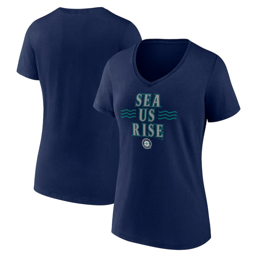 Seattle Mariners Women's Sea Us Rise V-Neck T-Shirt - MLB