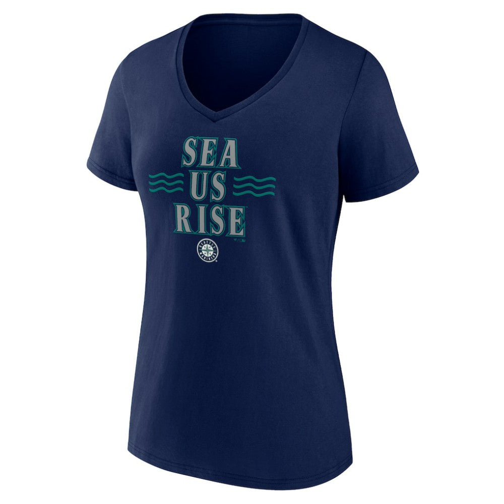 Seattle Mariners Women's Sea Us Rise V-Neck T-Shirt - MLB