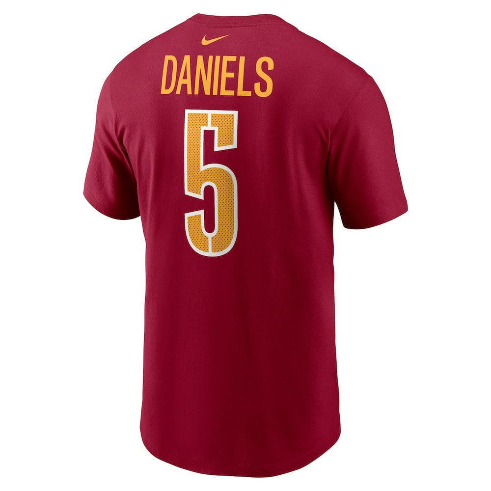 Jayden Daniels Washington Commanders Youth Fuse Name & Number T-Shirt Burgundy | Nike for Sale