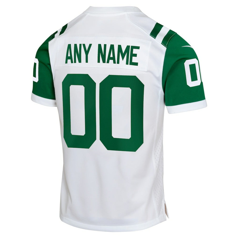 New York Jets Youth Classic Alternate Custom Replica Jersey White | Nike for Sale