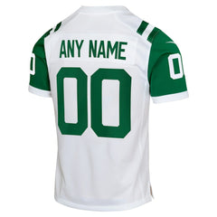 New York Jets Youth Classic Alternate Custom Replica Jersey White | Nike for Sale