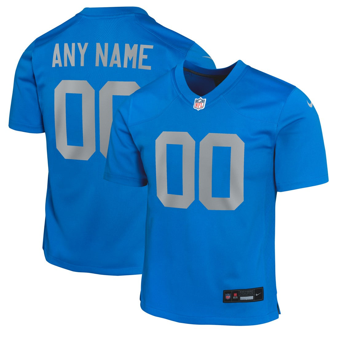 Detroit Lions Youth Alternate Custom Game Jersey Blue | Nike for Sale