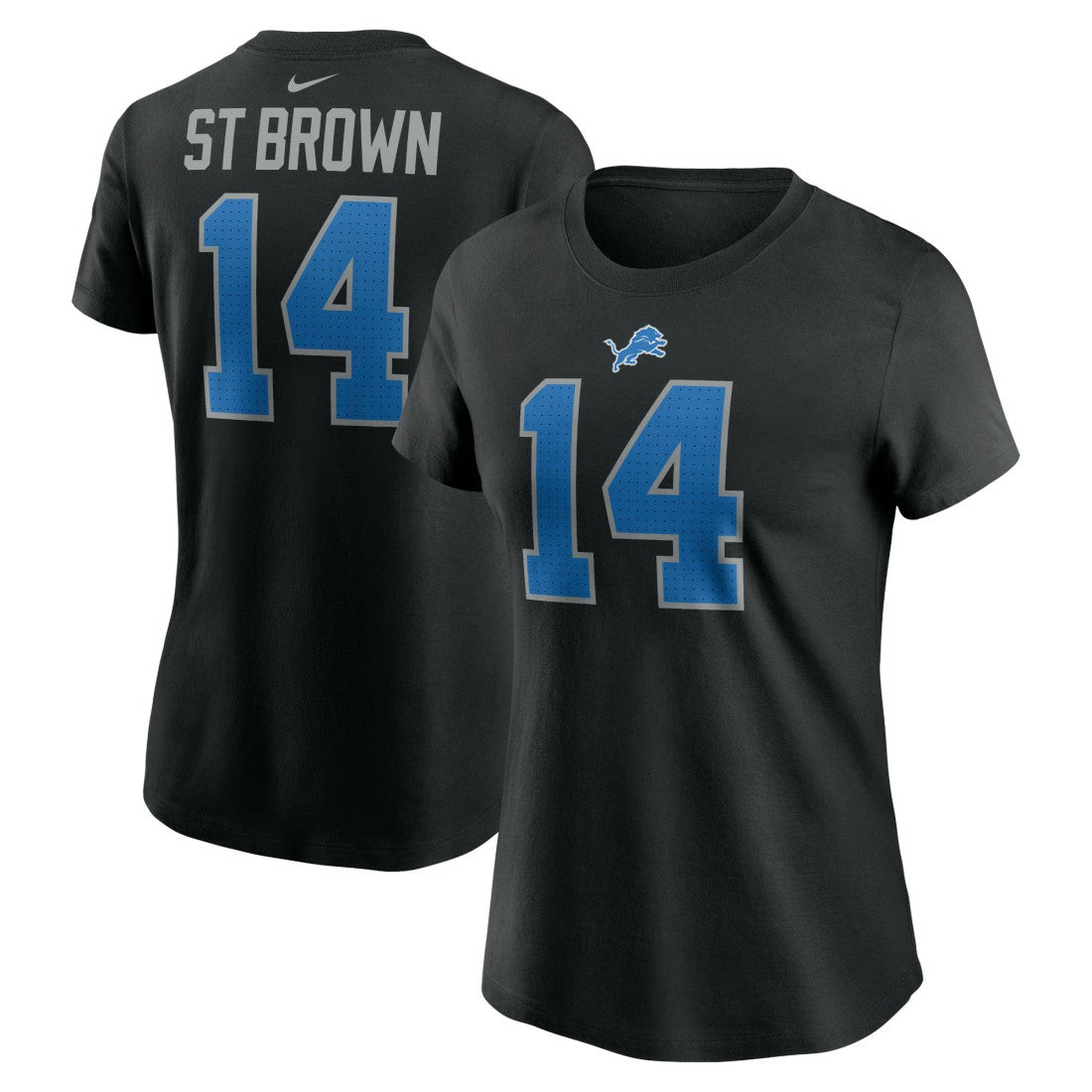 Amon-Ra St. Brown Detroit Lions Women's Player Name & Number T-Shirt Black | Nike for Sale