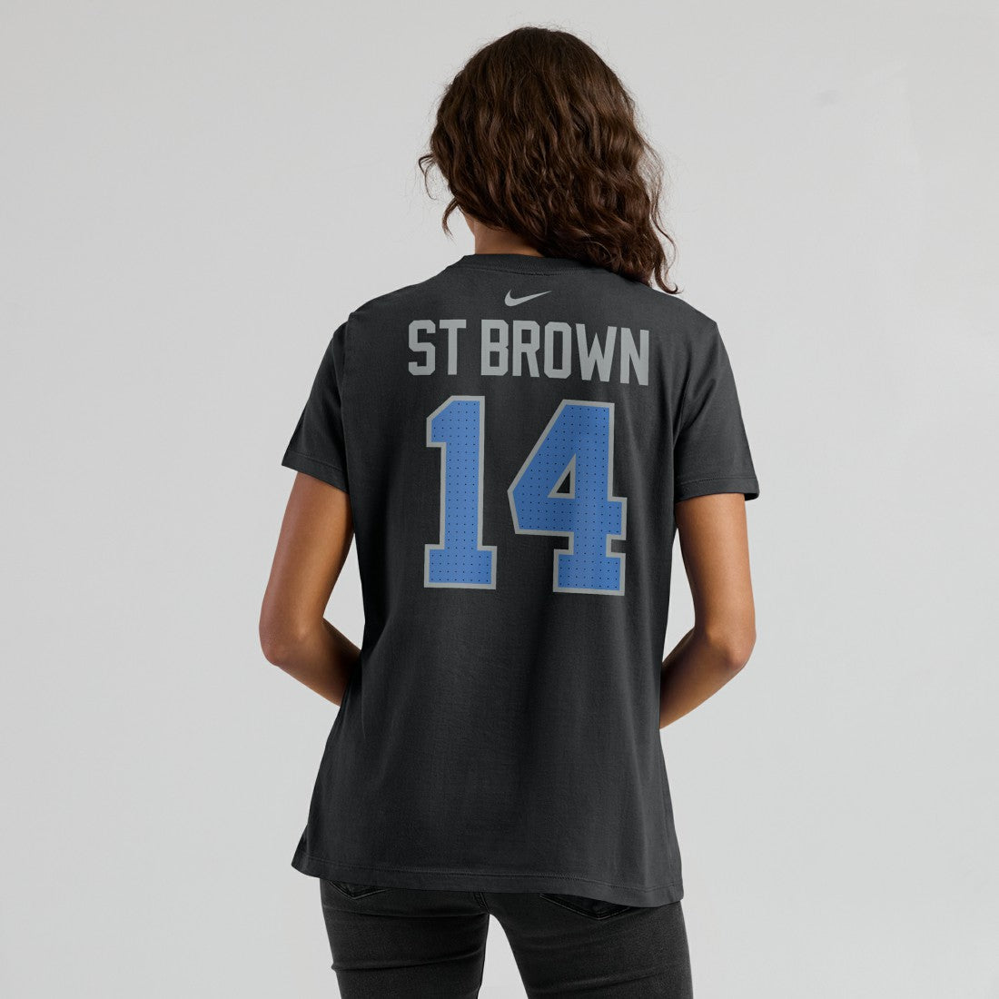 Amon-Ra St. Brown Detroit Lions Women's Player Name & Number T-Shirt Black | Nike for Sale