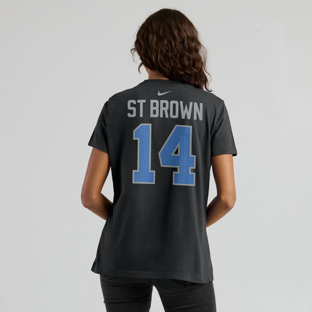 Amon-Ra St. Brown Detroit Lions Women's Player Name & Number T-Shirt Black | Nike for Sale