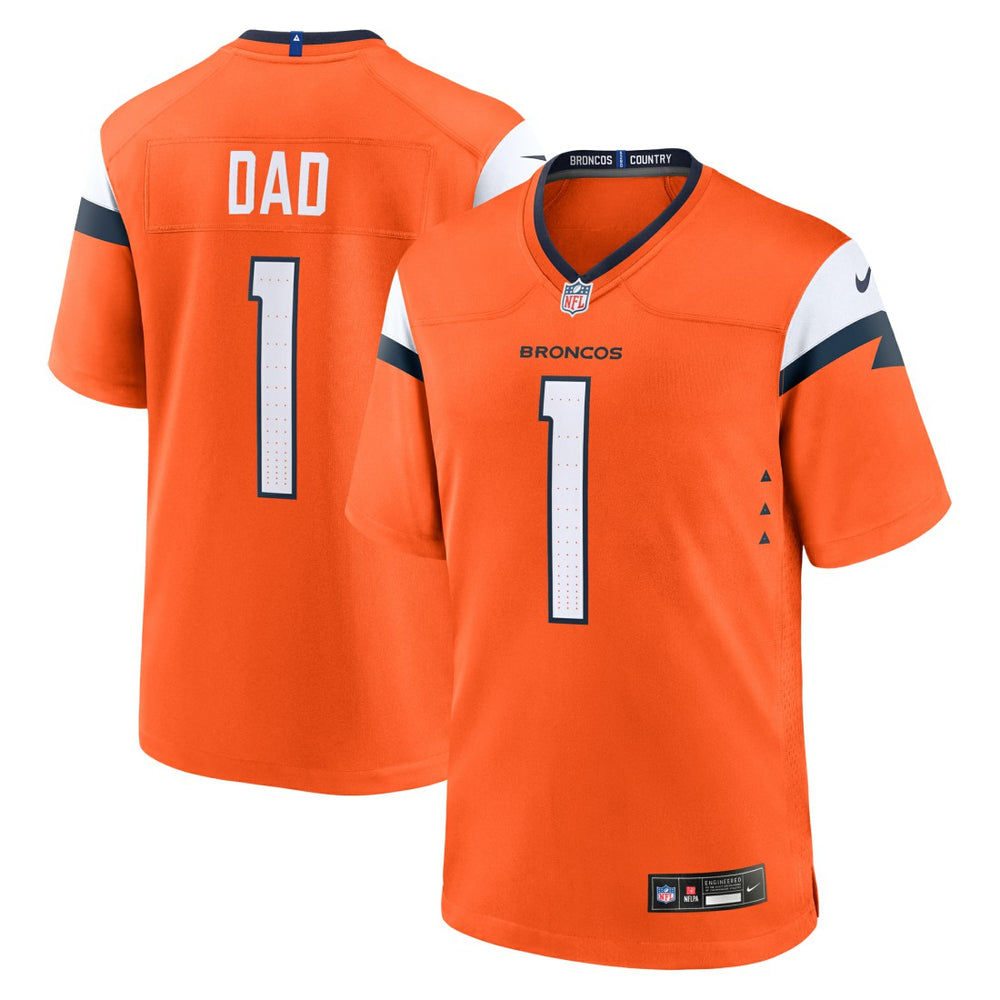 Denver Broncos #1 Dad Game Jersey Orange | Nike for Sale