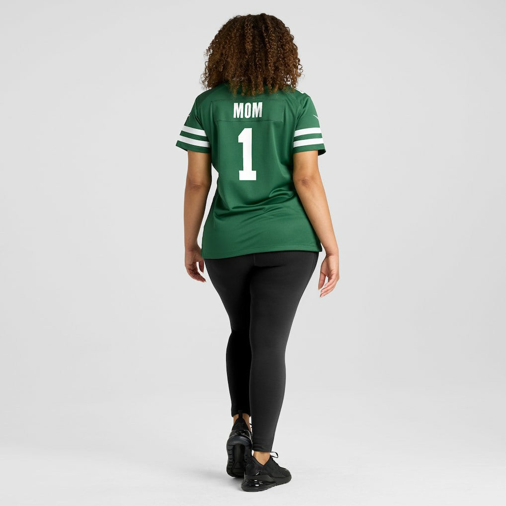 New York Jets Women's #1 Mom Game Jersey Legacy Green | Nike for Sale