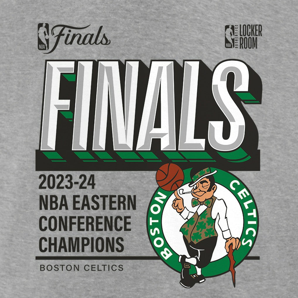 Boston Celtics Women's 2024 Eastern Conference Champions Locker Room Post Up Move V-Neck T-Shirt Steel - NBA
