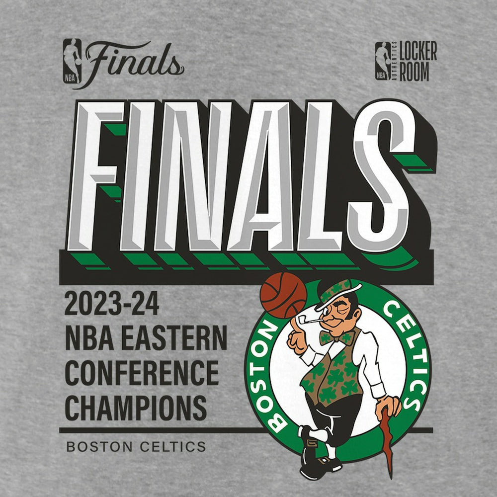 Boston Celtics Women's 2024 Eastern Conference Champions Locker Room Post Up Move V-Neck T-Shirt Steel - NBA