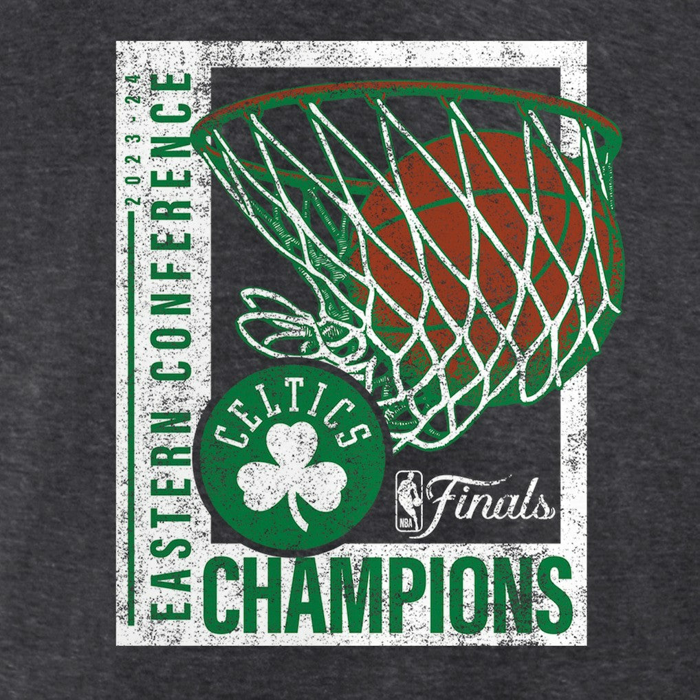 Boston Celtics 2024 Eastern Conference Champions Full Court Trap T-Shirt Heather Charcoal - NBA