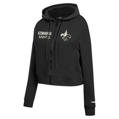New Orleans Saints Pro Standard Women's Split Logo Full-Zip Hoodie Black | NFL