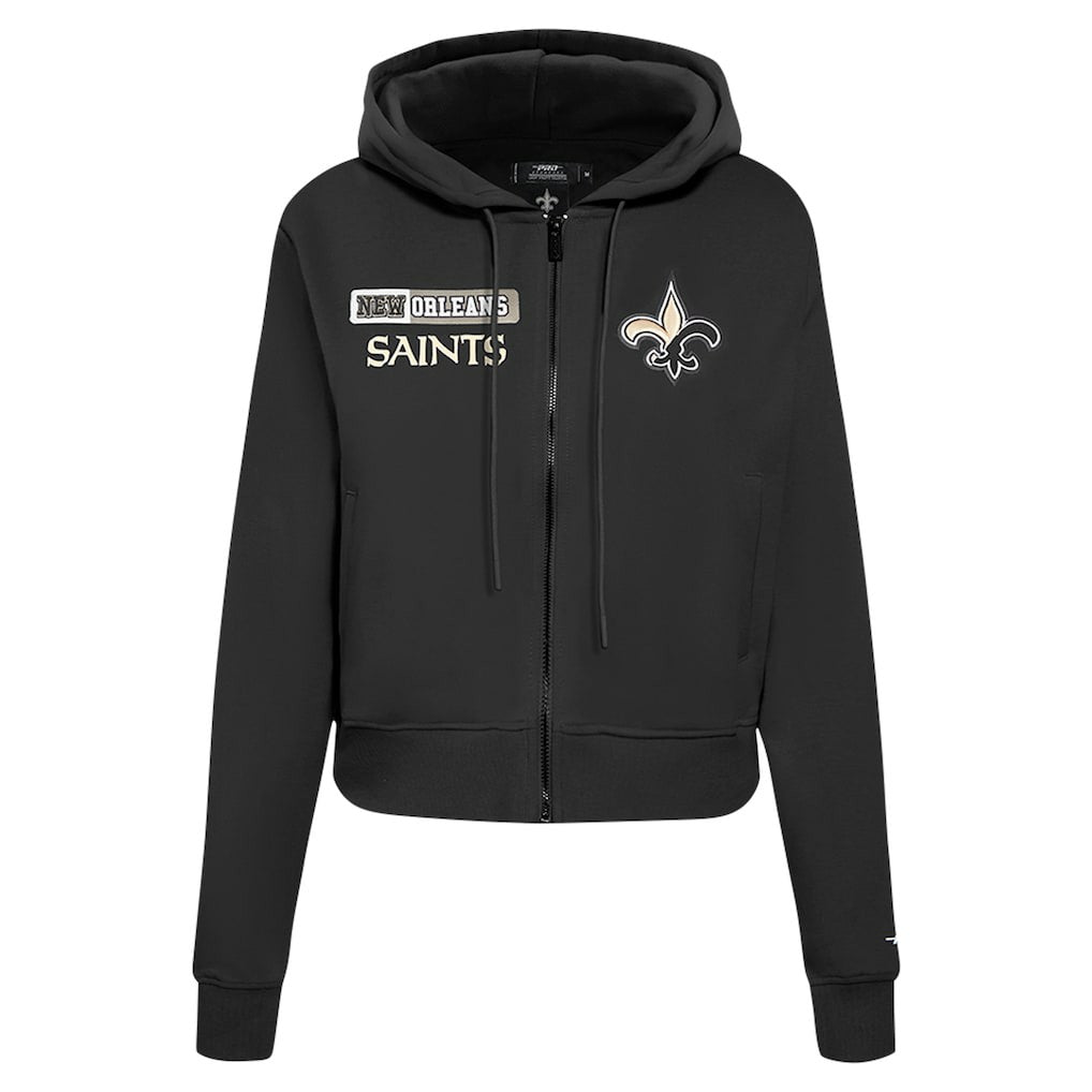 New Orleans Saints Pro Standard Women's Split Logo Full-Zip Hoodie Black | NFL