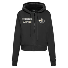 New Orleans Saints Pro Standard Women's Split Logo Full-Zip Hoodie Black | NFL