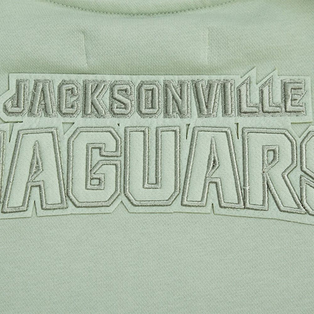 Jacksonville Jaguars Pro Standard Women's Oversized Cropped Neutral Pullover Sweatshirt Light Green | NFL