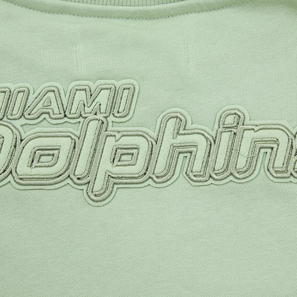 Miami Dolphins Pro Standard Women's Oversized Cropped Neutral Pullover Sweatshirt Light Green | NFL