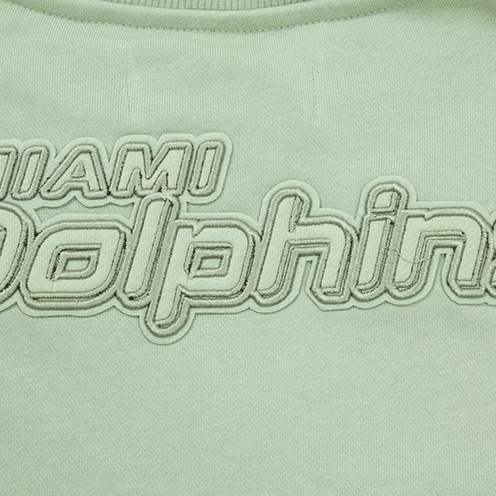 Miami Dolphins Pro Standard Women's Oversized Cropped Neutral Pullover Sweatshirt Light Green | NFL