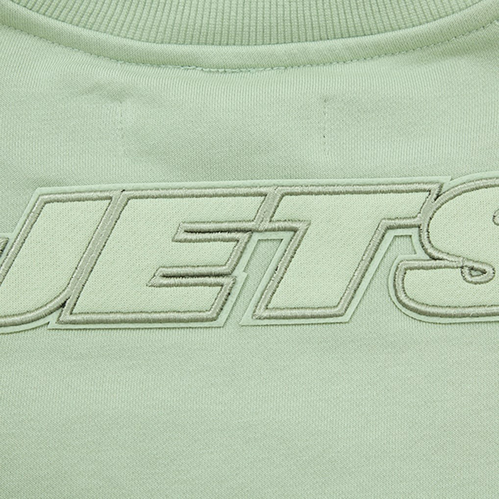 New York Jets Pro Standard Women's Oversized Cropped Neutral Pullover Sweatshirt Light Green | NFL