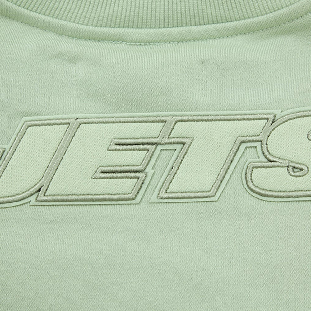 New York Jets Pro Standard Women's Oversized Cropped Neutral Pullover Sweatshirt Light Green | NFL