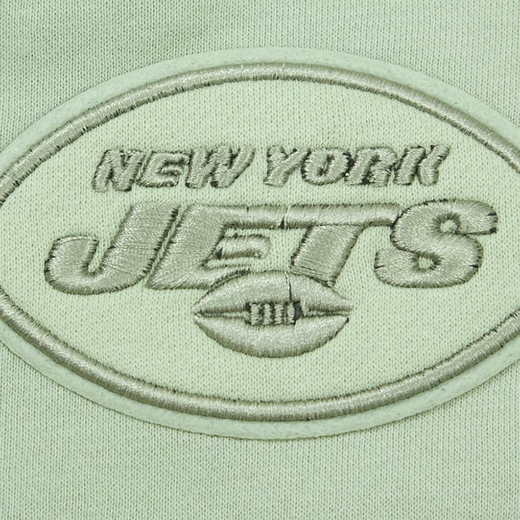 New York Jets Pro Standard Women's Oversized Cropped Neutral Pullover Sweatshirt Light Green | NFL