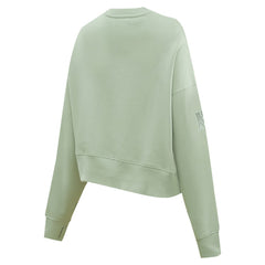 New York Giants Pro Standard Women's Oversized Cropped Neutral Pullover Sweatshirt Light Green | NFL