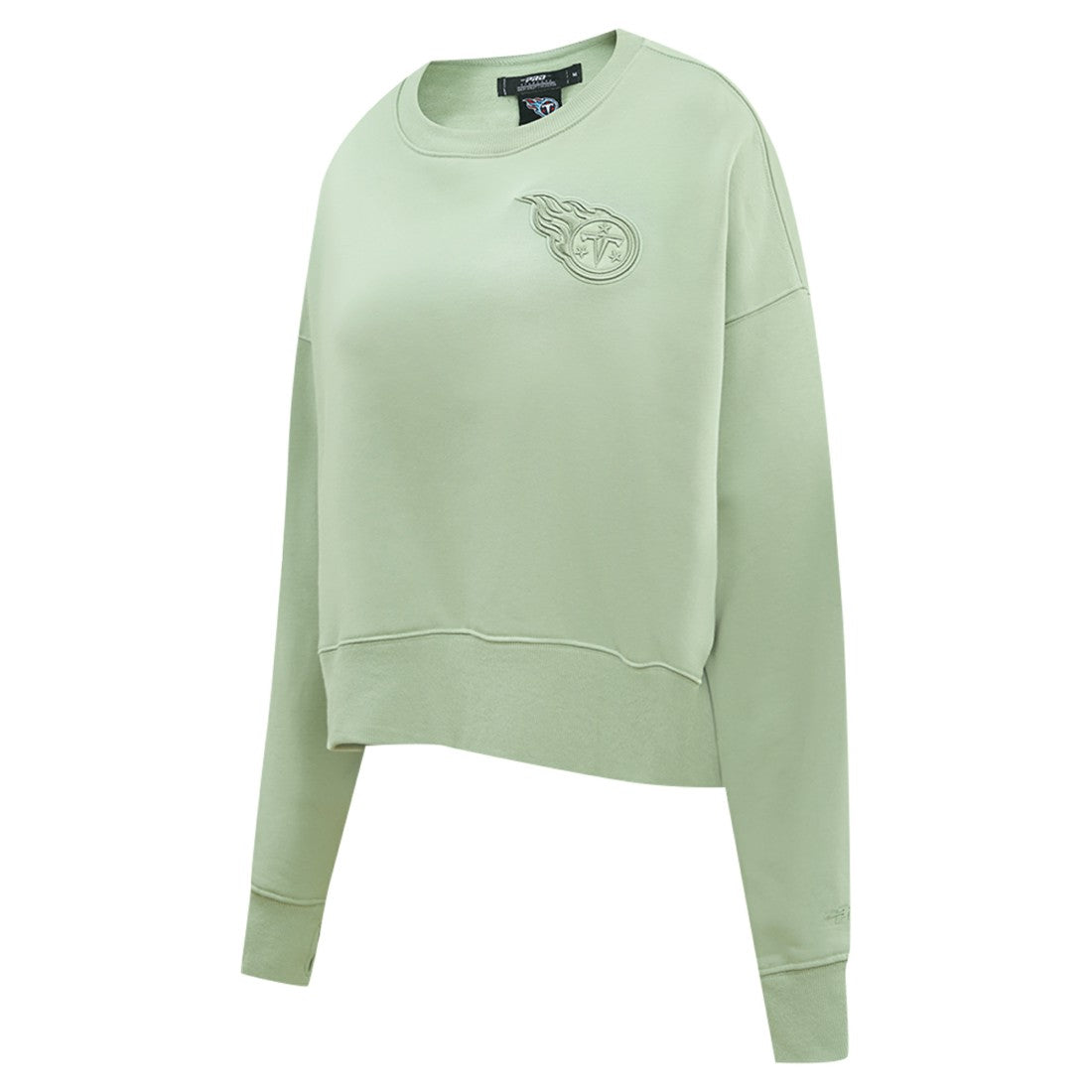 Tennessee Titans Pro Standard Women's Oversized Cropped Neutral Pullover Sweatshirt Light Green | NFL