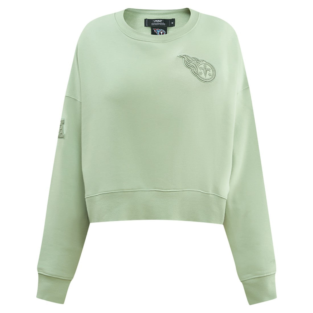 Tennessee Titans Pro Standard Women's Oversized Cropped Neutral Pullover Sweatshirt Light Green | NFL