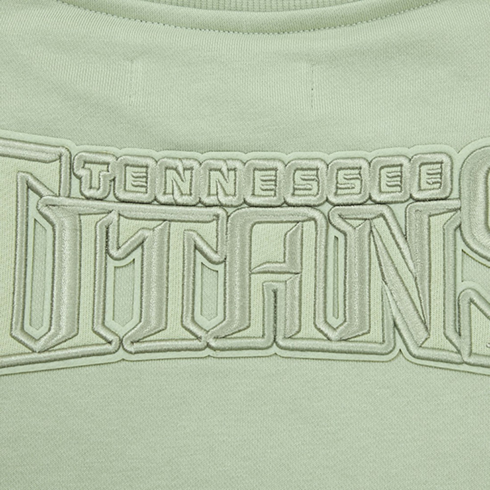 Tennessee Titans Pro Standard Women's Oversized Cropped Neutral Pullover Sweatshirt Light Green | NFL