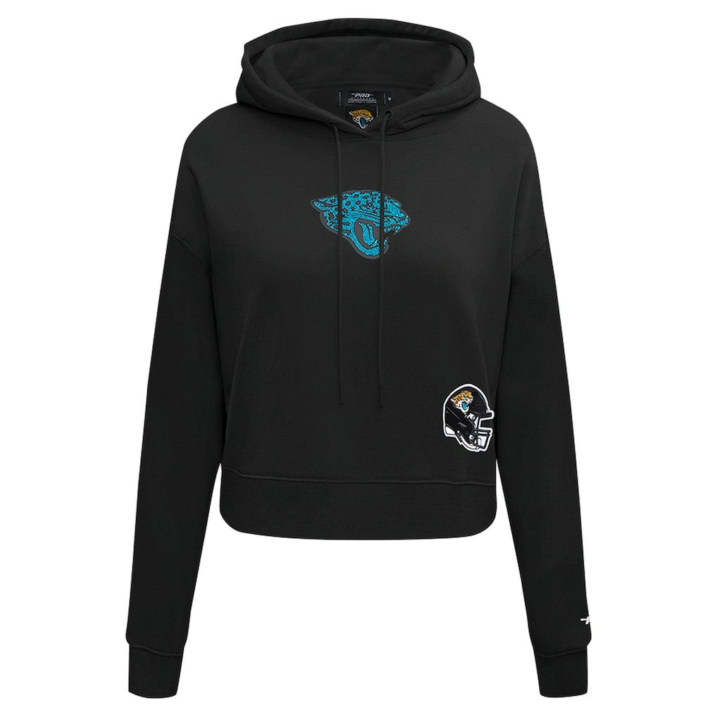Jacksonville Jaguars Pro Standard Women's Jeweled Cropped Pullover Hoodie Black | NFL