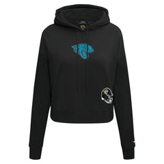 Jacksonville Jaguars Pro Standard Women's Jeweled Cropped Pullover Hoodie Black | NFL