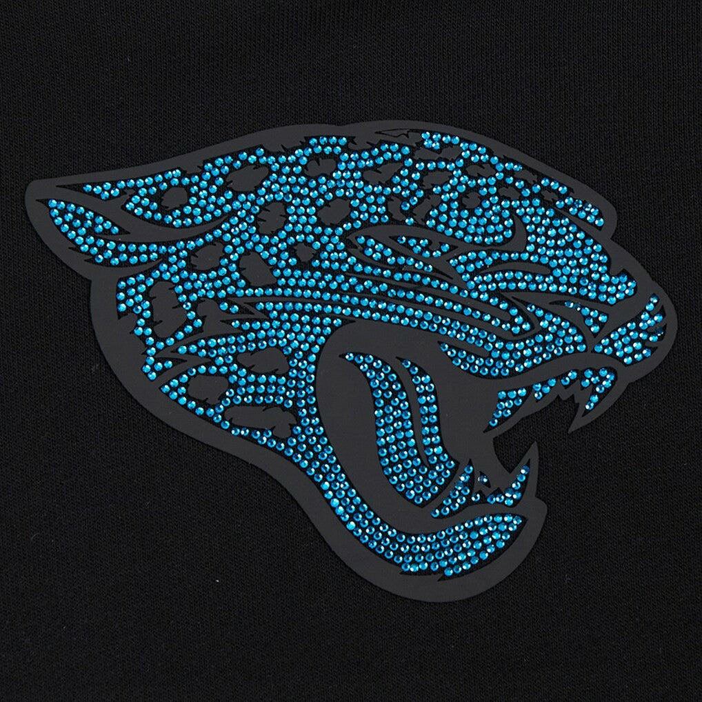 Jacksonville Jaguars Pro Standard Women's Jeweled Cropped Pullover Hoodie Black | NFL