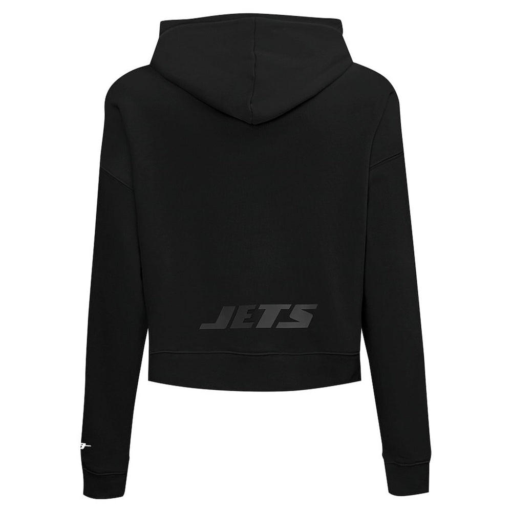 New York Jets Pro Standard Women's Jeweled Cropped Pullover Hoodie Black | NFL