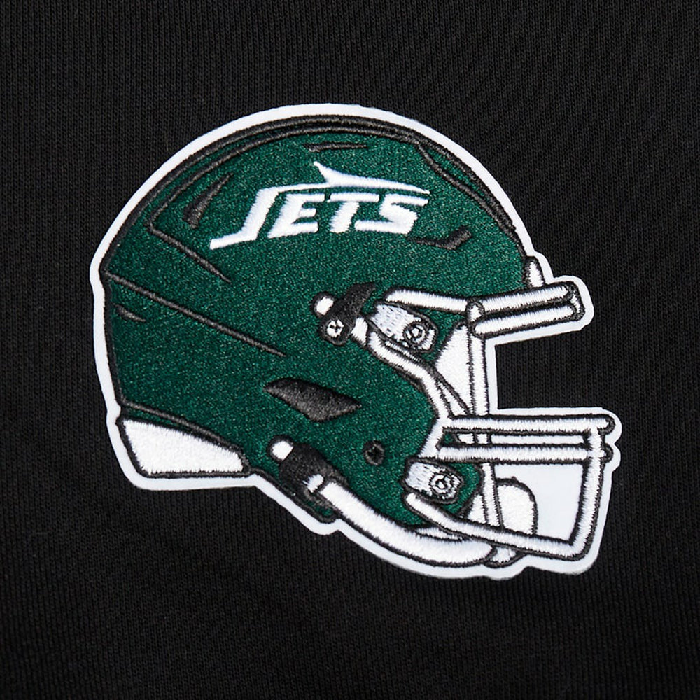 New York Jets Pro Standard Women's Jeweled Cropped Pullover Hoodie Black | NFL