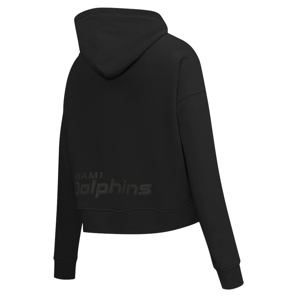 Miami Dolphins Pro Standard Women's Jeweled Cropped Pullover Hoodie Black | NFL