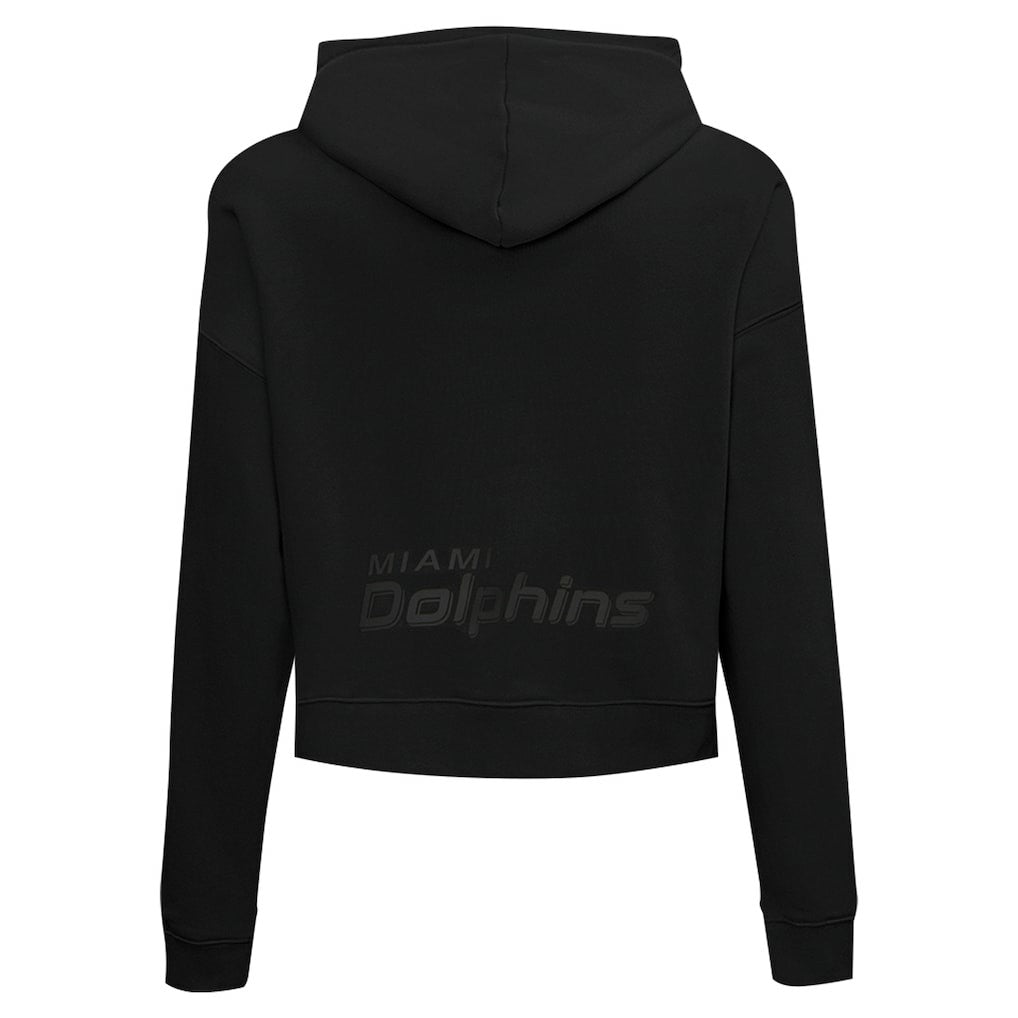 Miami Dolphins Pro Standard Women's Jeweled Cropped Pullover Hoodie Black | NFL
