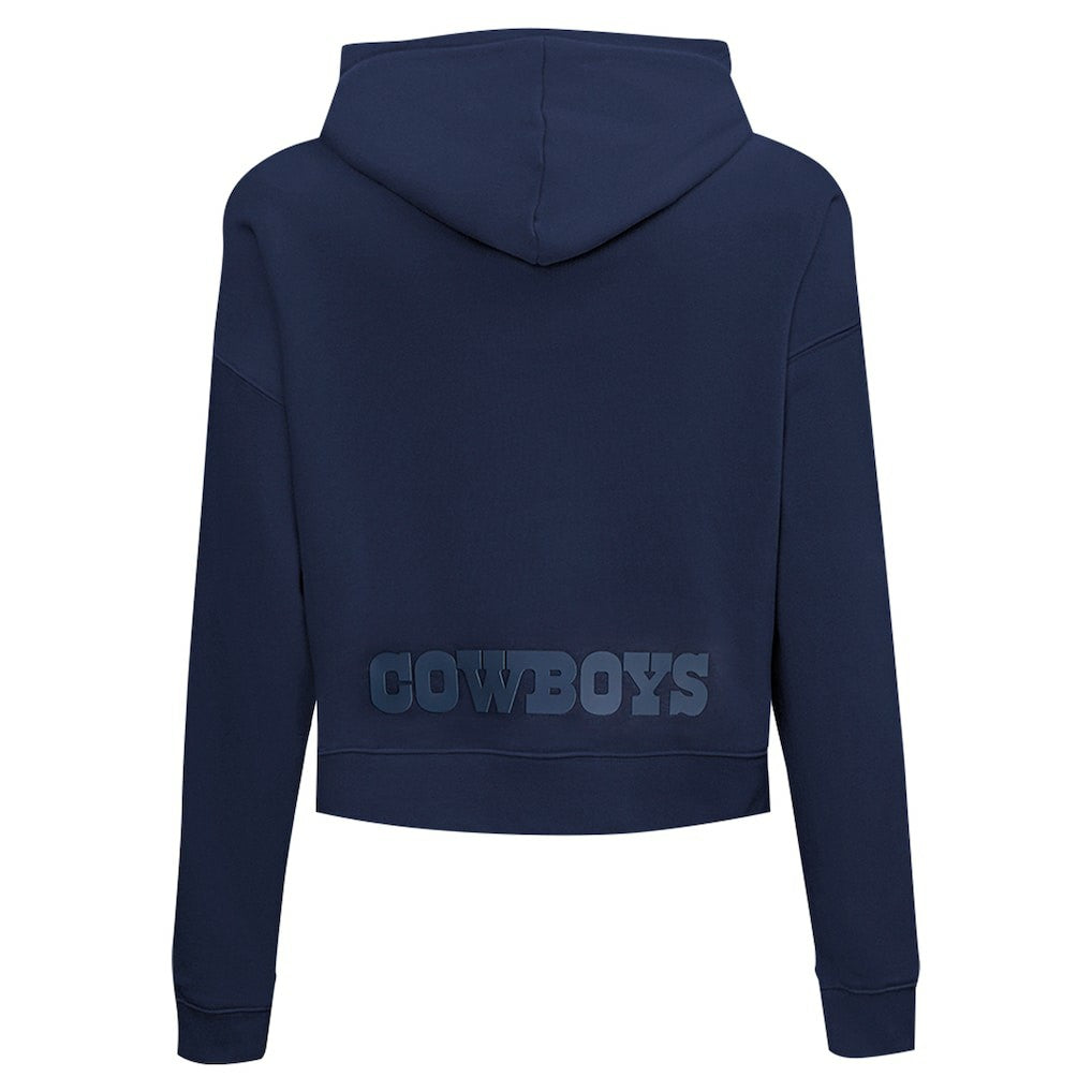 Dallas Cowboys Pro Standard Women's Jeweled Cropped Pullover Hoodie Navy | NFL