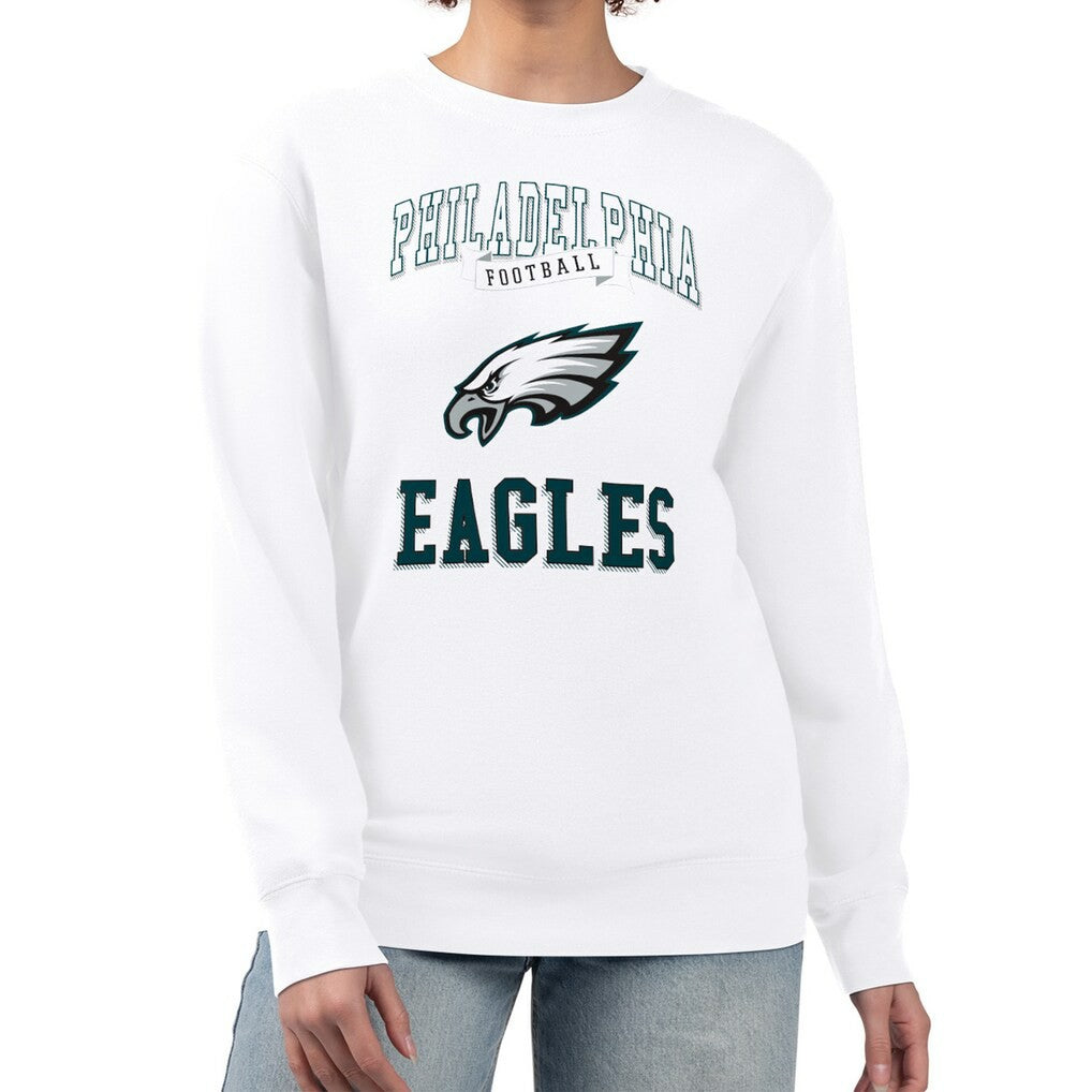 Philadelphia Eagles G-III 4Her by Carl Banks Women's Team Logo Graphic Tri-Blend Pullover Sweatshirt White | NFL