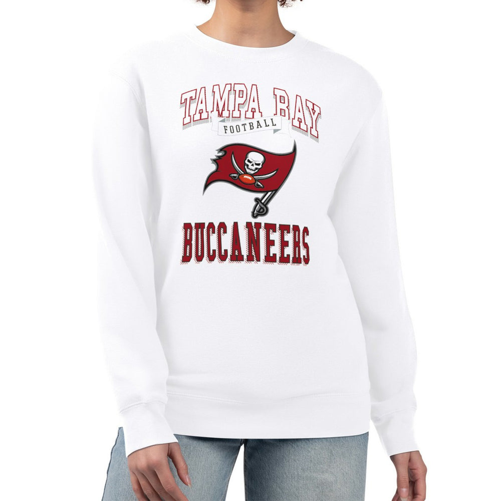 Tampa Bay Buccaneers G-III 4Her by Carl Banks Women's Team Logo Graphic Tri-Blend Pullover Sweatshirt White | NFL