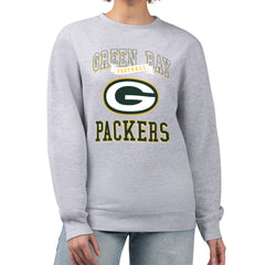 Green Bay Packers G-III 4Her by Carl Banks Women's Team Logo Graphic Tri-Blend Pullover Sweatshirt Heather Gray | NFL
