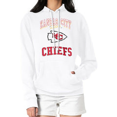 Kansas City Chiefs G-III 4Her by Carl Banks Women's Team Logo Graphic Fleece Tri-Blend Pullover Hoodie White | NFL