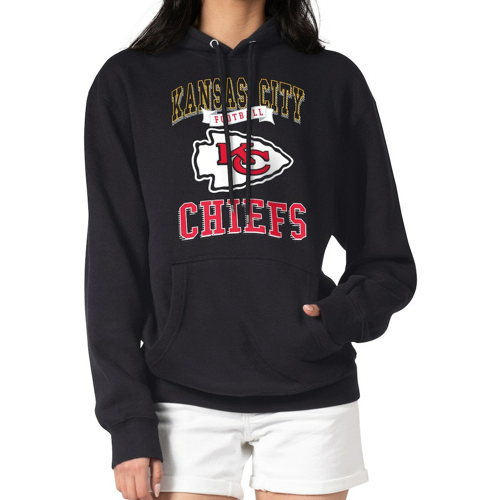 Kansas City Chiefs G-III 4Her by Carl Banks Women's Team Logo Graphic Fleece Tri-Blend Pullover Hoodie Black | NFL