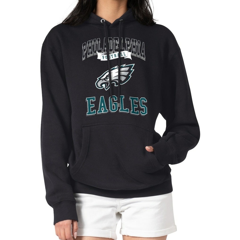 Philadelphia Eagles G-III 4Her by Carl Banks Women's Team Logo Graphic Fleece Tri-Blend Pullover Hoodie Black | NFL